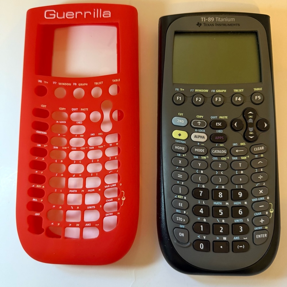 Texas Instruments TI-89 Scientific Calculator with Red Guerrilla Cover